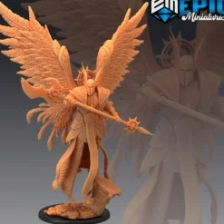 Miniature<Archangel With Halberd - Miniature Marvels: Airplane Models & Painted Dice