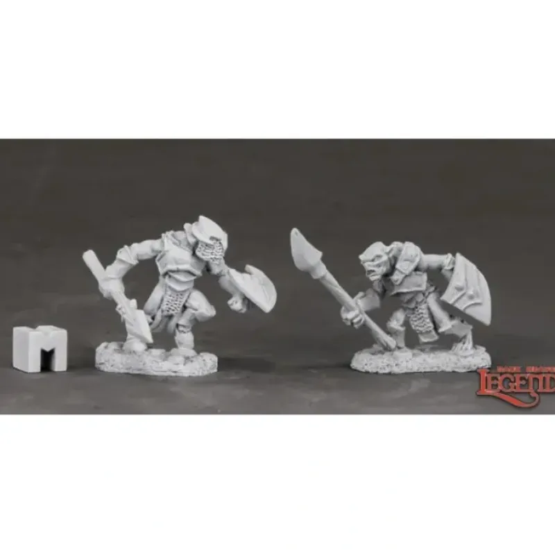 Miniature<Armored Goblin Spearman (2): Dark Heaven Legends RPR 03850 - Miniature Marvels: Airplane Models & Painted Dice