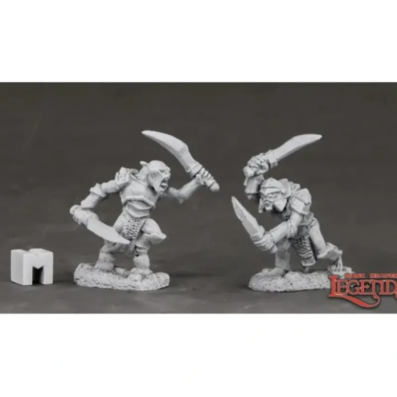 Miniature<Armored Goblin Swordsmen (2): Dark Heaven Legends RPR 03851 - Miniature Marvels: Airplane Models & Painted Dice