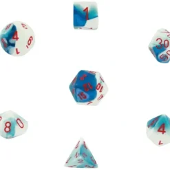Dice<Astral Blue / White: Gemini Polyhedral Dice Set (7's) CHX 26457 - Miniature Marvels: Airplane Models & Painted Dice
