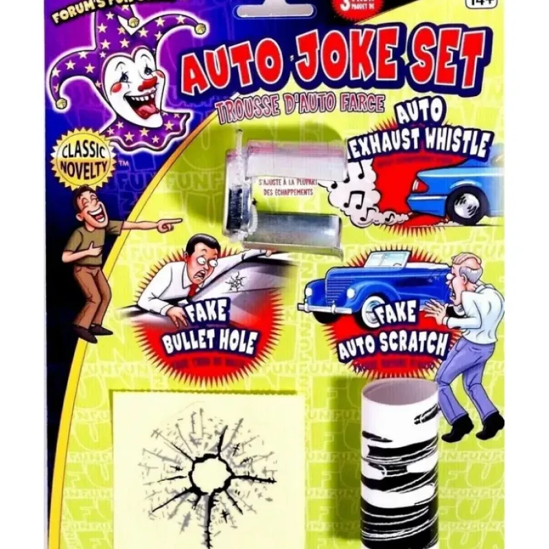 Egpull<AUTO JOKE SET Funny Joke Prank Car Gift Fake Scratch Bullet Hole Exhaust Whistle - Miniature Marvels: Airplane Models & Painted Dice