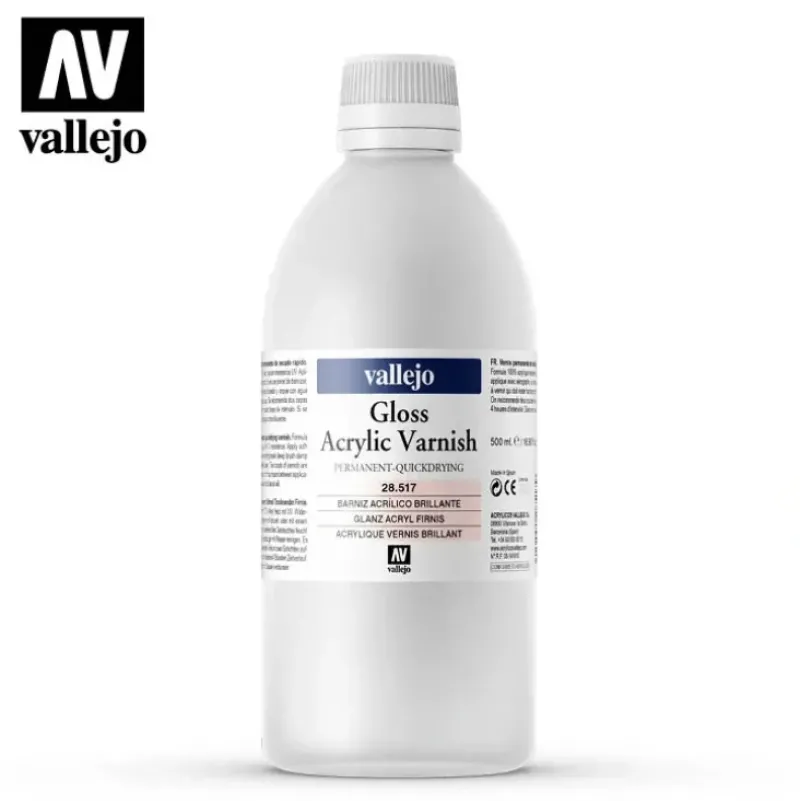 Shop All*Auxillary Products: Gloss Acrylic Varnish 500ml - Miniature Marvels: Airplane Models & Painted Dice