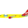 Airplane Model*B Models B-320-VSUN-01 1:200 Airbus A320 Virgin Sun G-VMED - Miniature Marvels: Airplane Models & Painted Dice