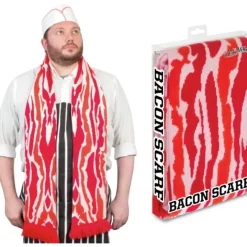 Egpull<BACON SCARF Large 71" Soft-Knit ~ Funny Gag Gift - Archie McPhee - Miniature Marvels: Airplane Models & Painted Dice