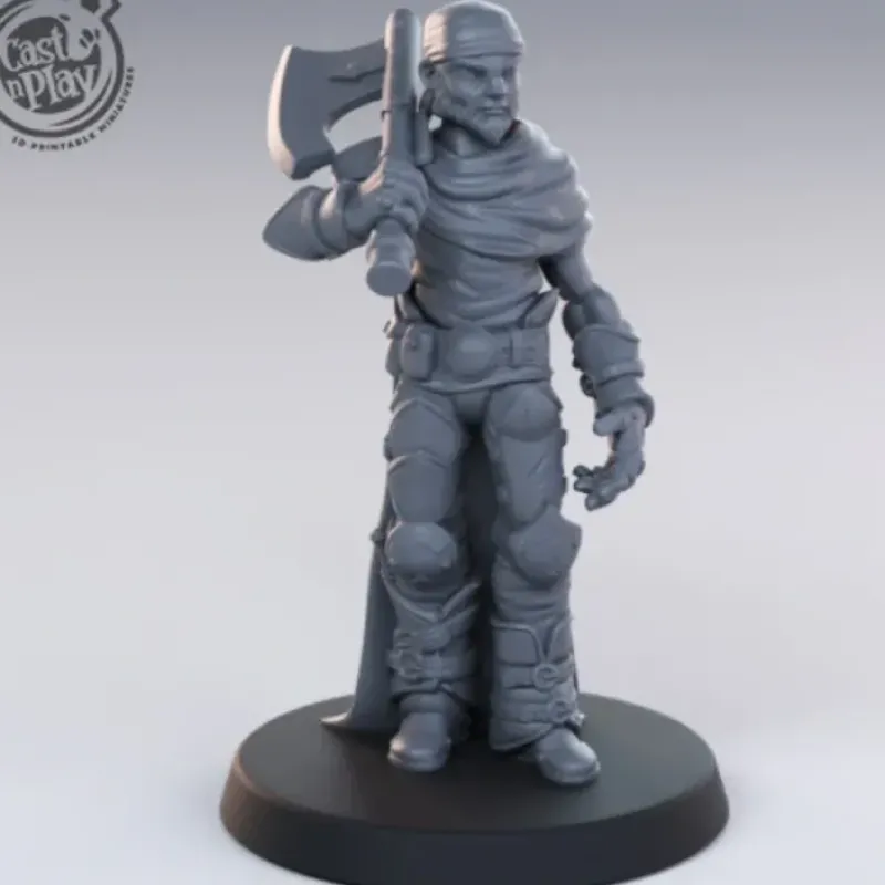 Miniature<Bandit Axe On Shoulder - Miniature Marvels: Airplane Models & Painted Dice
