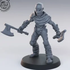 Miniature<Bandit With Axes - Miniature Marvels: Airplane Models & Painted Dice