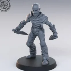 Miniature<Bandit With Daggers - Miniature Marvels: Airplane Models & Painted Dice