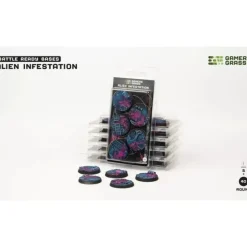 Shop All*Battle Ready Bases - Alien Infestation: Round 40mm (x5) LTG GSG-GGB-AIR40 - Miniature Marvels: Airplane Models & Painted Dice