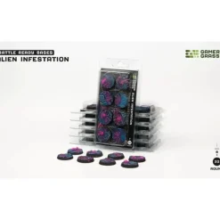 Shop All*Battle Ready Bases - Alien Infestation: Round 32mm (x8) LTG GSG-GGB-AIR32 - Miniature Marvels: Airplane Models & Painted Dice
