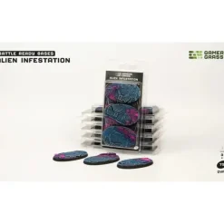 Shop All*Battle Ready Bases - Alien Infestation: Oval 75mm (x3) LTG GSG-GGB-AIO75 - Miniature Marvels: Airplane Models & Painted Dice