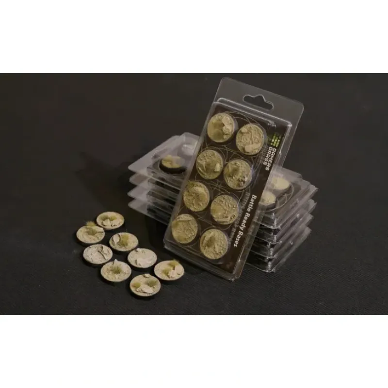 Shop All*Battle Ready Bases - Arid Steppe: Round 32mm (x8) LTG GSG-GGB-ASR32 - Miniature Marvels: Airplane Models & Painted Dice