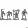 Miniature<Beastmen (4): Bones Black RPR 44152 - Miniature Marvels: Airplane Models & Painted Dice