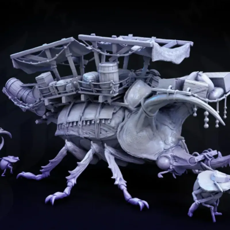 Miniature<Beetle Beast - Miniature Marvels: Airplane Models & Painted Dice