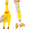 Egpull<BIG 16" SCREECHING RUBBER CHICKEN - SQUEAK Sound Squeeze Screaming Dog Child Toy - Miniature Marvels: Airplane Models & Painted Dice