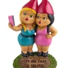 Egpull<BigMouth Inc. The Selfie Sisters Garden Gnome - Outdoor Statue Sculpture - Miniature Marvels: Airplane Models & Painted Dice