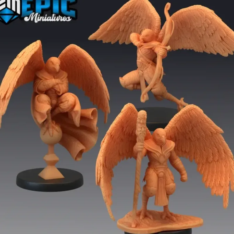 Miniature<Birdfolk Falcons - Miniature Marvels: Airplane Models & Painted Dice