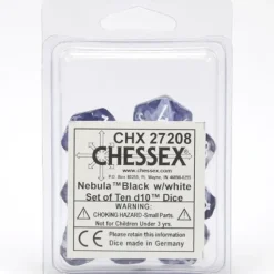 Dice<Black / White: Nebula d10 Dice Set (10's) CHX 27208 - Miniature Marvels: Airplane Models & Painted Dice