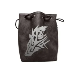 Shop All*Black Leather Lite Wolf Design Self-Standing Large Dice Bag ERD 548 - Miniature Marvels: Airplane Models & Painted Dice