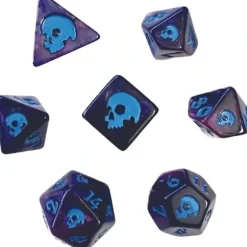Shop All*Black Oak Workshop - Black Death - Dreadgloom 7 Set of Dice - Miniature Marvels: Airplane Models & Painted Dice