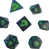 Shop All*Black Oak Workshop - Black Death - Creeping Slime 7 Set of Dice - Miniature Marvels: Airplane Models & Painted Dice