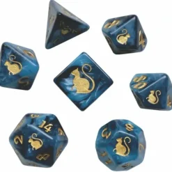 Shop All*Black Oak Workshop - Kitty Clacks - Bast 7 Set of Dice - Miniature Marvels: Airplane Models & Painted Dice
