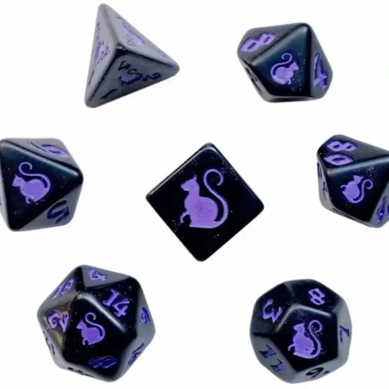 Shop All*Black Oak Workshop - Kitty Clacks - Magic 7 Set of Dice - Miniature Marvels: Airplane Models & Painted Dice