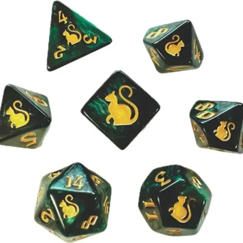 Shop All*Black Oak Workshop - Kitty Clacks - Loki 7 Set of Dice - Miniature Marvels: Airplane Models & Painted Dice