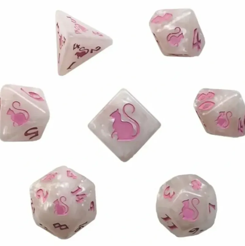 Shop All*Black Oak Workshop - Kitty Clacks - Marie 7 Set of Dice - Miniature Marvels: Airplane Models & Painted Dice