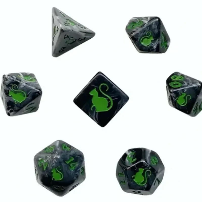 Shop All*Black Oak Workshop - Kitty Clacks - Trixie 7 Set of Dice - Miniature Marvels: Airplane Models & Painted Dice