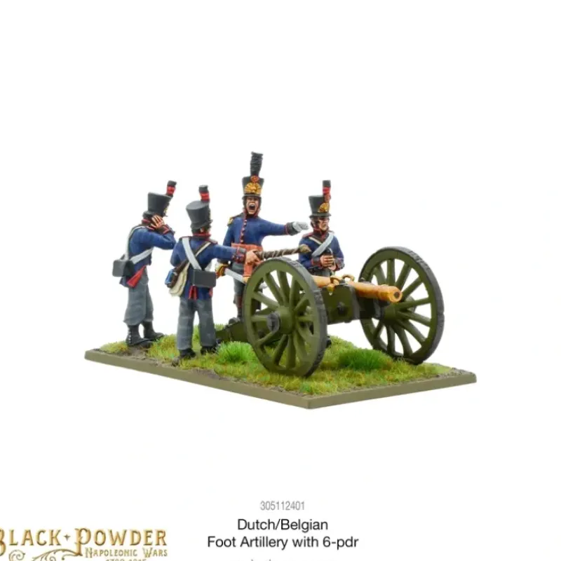 Shop All*Black Powder - Napoleonic Dutch-Belgians: Foot Artillery With 6-Pdr - Miniature Marvels: Airplane Models & Painted Dice