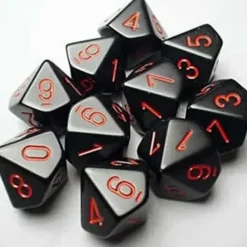 Dice<Black with Red: Opaque d10 Dice Set (10's) CHX 26218 - Miniature Marvels: Airplane Models & Painted Dice