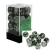Dice<Black-Grey with Green: Gemini 12d6 16mm Dice Set CHX 26645 - Miniature Marvels: Airplane Models & Painted Dice