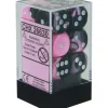 Dice<Black-Pink / White: Gemini 12d6 16mm Dice Set CHX 26630 - Miniature Marvels: Airplane Models & Painted Dice