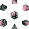 Dice<Black-Pink / White: Gemini Polyhedral Dice Set (7's) CHX 26430 - Miniature Marvels: Airplane Models & Painted Dice