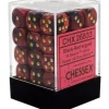 Dice<Black-Red / Gold: Gemini 12d6 16mm Dice Set CHX 26633 - Miniature Marvels: Airplane Models & Painted Dice