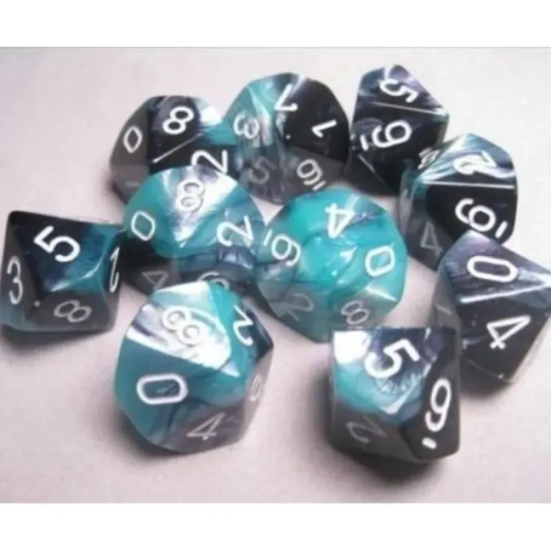 Dice<Black-Shell / White: Gemini d10 Dice Set (10's) CHX 26246 - Miniature Marvels: Airplane Models & Painted Dice