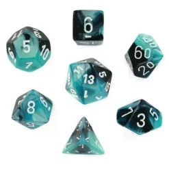 Dice<Black-Shell / White: Gemini Polyhedral Dice Set (7's) CHX 26446 - Miniature Marvels: Airplane Models & Painted Dice