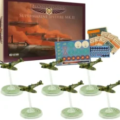 Shop All*Blood Red Skies - Royal Air Force: British Spitfire 6 Plane Squadron - Miniature Marvels: Airplane Models & Painted Dice