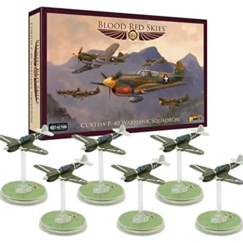 Shop All*Blood Red Skies - US Air Force: Curtiss P-40 Warhawk Squadron - Miniature Marvels: Airplane Models & Painted Dice