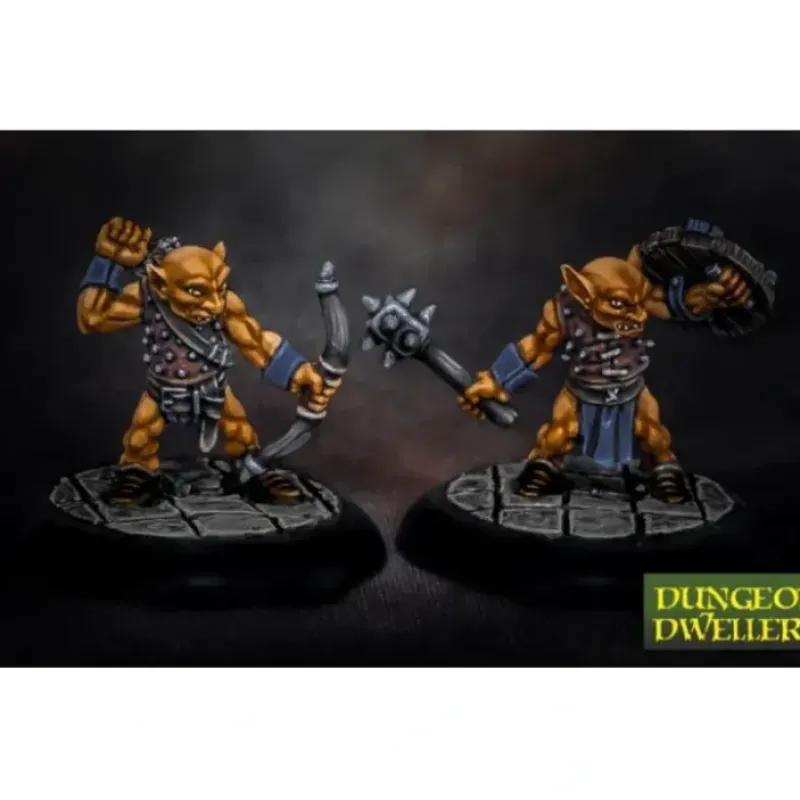 Miniature<Bloodbite Goblins (2): Dungeon Dwellers RPR 07003 - Miniature Marvels: Airplane Models & Painted Dice