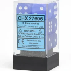 Dice<Blue / White: Frosted 12d6 16mm Dice Set CHX 27606 - Miniature Marvels: Airplane Models & Painted Dice