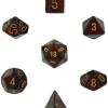 Dice<Blue Blood with Gold: Scarab Polyhedral Dice Set (7's) CHX 27419 - Miniature Marvels: Airplane Models & Painted Dice