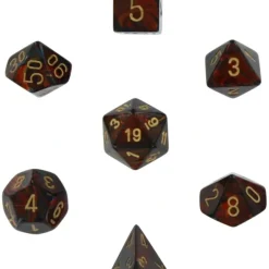Dice<Blue Blood with Gold: Scarab Polyhedral Dice Set (7's) CHX 27419 - Miniature Marvels: Airplane Models & Painted Dice