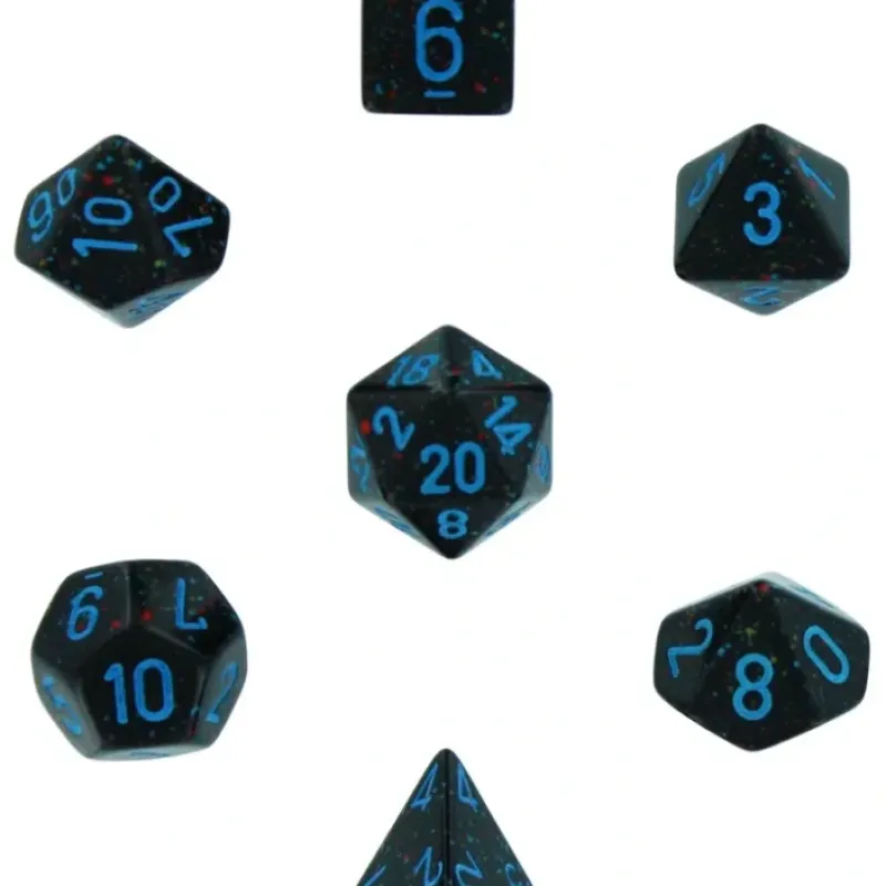 Dice<Blue Stars: Speckled Polyhedral Dice Set (7's) CHX 25338 - Miniature Marvels: Airplane Models & Painted Dice