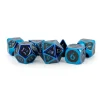Dice<Blue with Black Enamel 16mm Polyhedral Dice Set MET 019 - Miniature Marvels: Airplane Models & Painted Dice