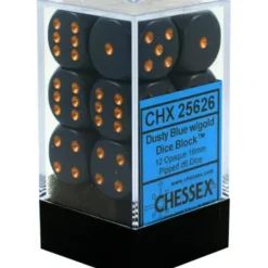 Dice<Blue with Copper: Opaque 12d6 16mm Dice Set CHX 25626 - Miniature Marvels: Airplane Models & Painted Dice