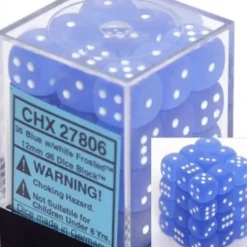 Dice<Blue with White: Frosted 36d6 12mm Dice Block CHX 27806 - Miniature Marvels: Airplane Models & Painted Dice
