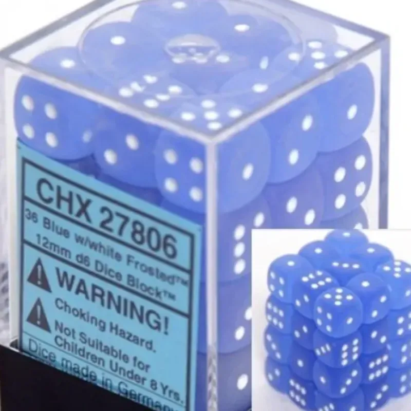 Dice<Blue with White: Frosted 36d6 12mm Dice Block CHX 27806 - Miniature Marvels: Airplane Models & Painted Dice