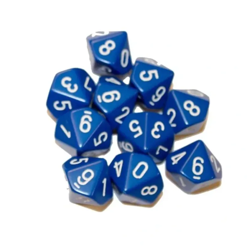 Dice<Blue with White: Opaque d10 Dice Set (10's) CHX 26206 - Miniature Marvels: Airplane Models & Painted Dice