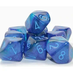 Dice<Blue-Blue / Light Blue Luminary: Gemini d10 Dice Set (10's) CHX 26263 - Miniature Marvels: Airplane Models & Painted Dice